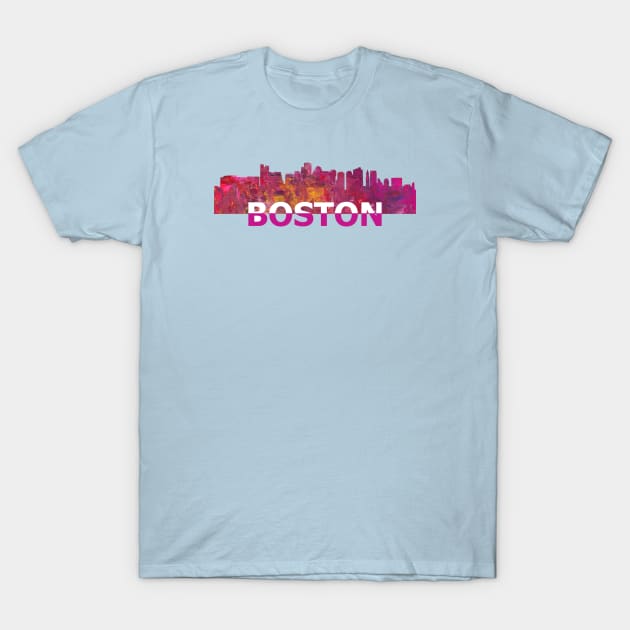 Boston Skyline T-Shirt by artshop77